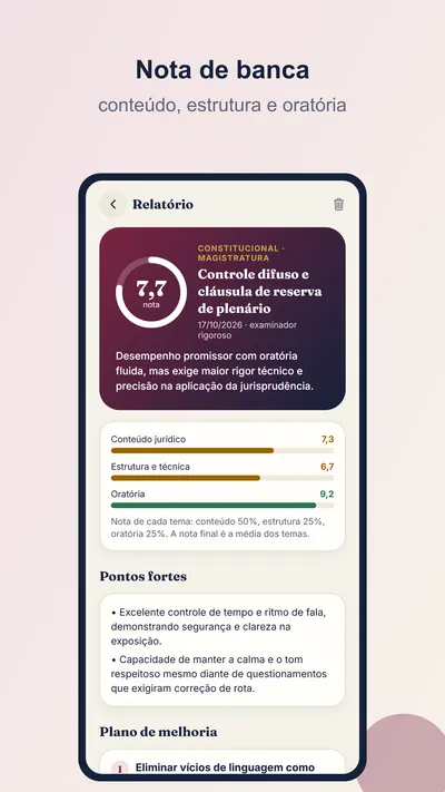 Relatório final com notas por critério