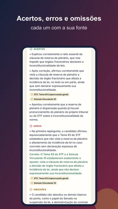 Fontes oficiais citadas na correção